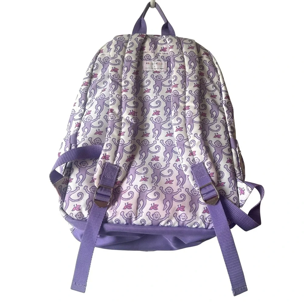 Roller Rabbit Pottery Barn Teen Colby Large Backpack Purple Monkey Print Eva